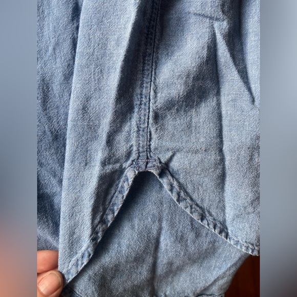 Madewell chambray linen blend central shirt dress M - Picture 5 of 5